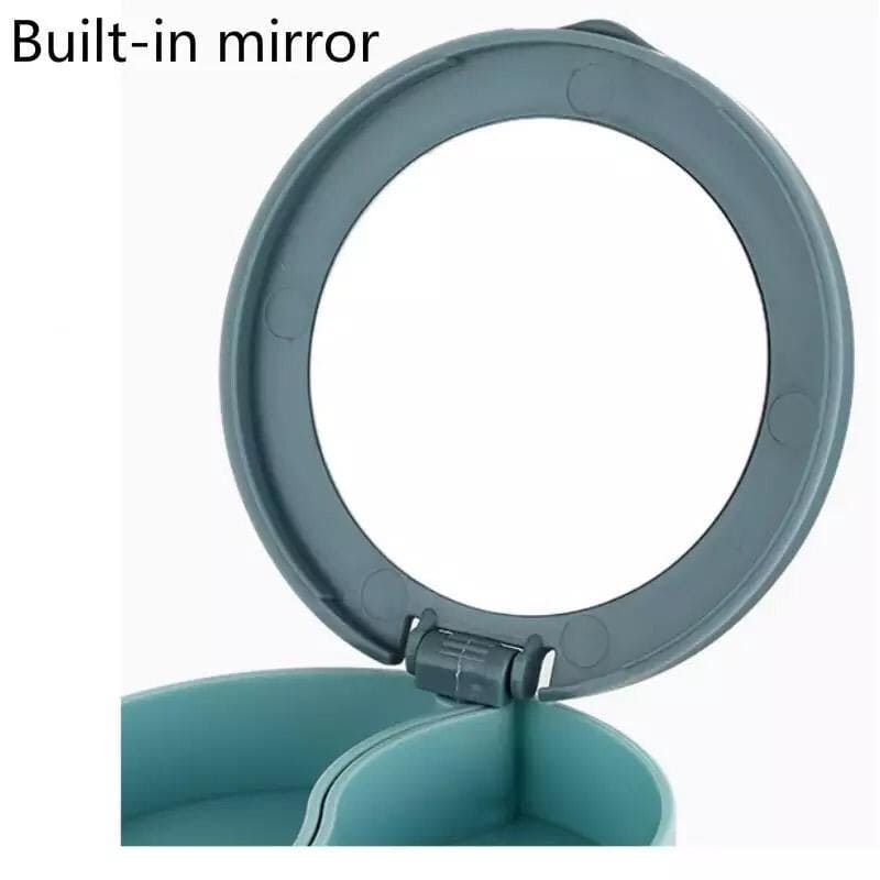 Multilayer Rotating Plastic Jewellery Organizer With Mirror, Earrings Display Stand, Small Accessories Storage Box Multilayer Rotating Plastic Jewellery Organizer With Mirror, Earrings Display Stand, Small Accessories Storage Box